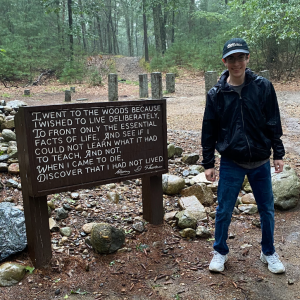 Alan at the site of Thoreau's cabin, by Walden Pond.